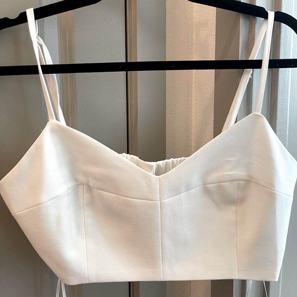Eye Candy Couture - MED White Spaghetti Strap Crop Top